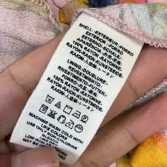 FREE PEOPLE PINK FLORAL BELL SLEEVE Tehran  DRESS - Picture 6 of 6